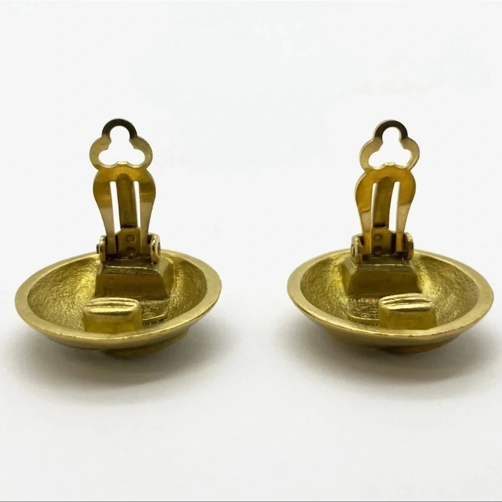 CHANEL Gold Iconic CC Logo Earrings